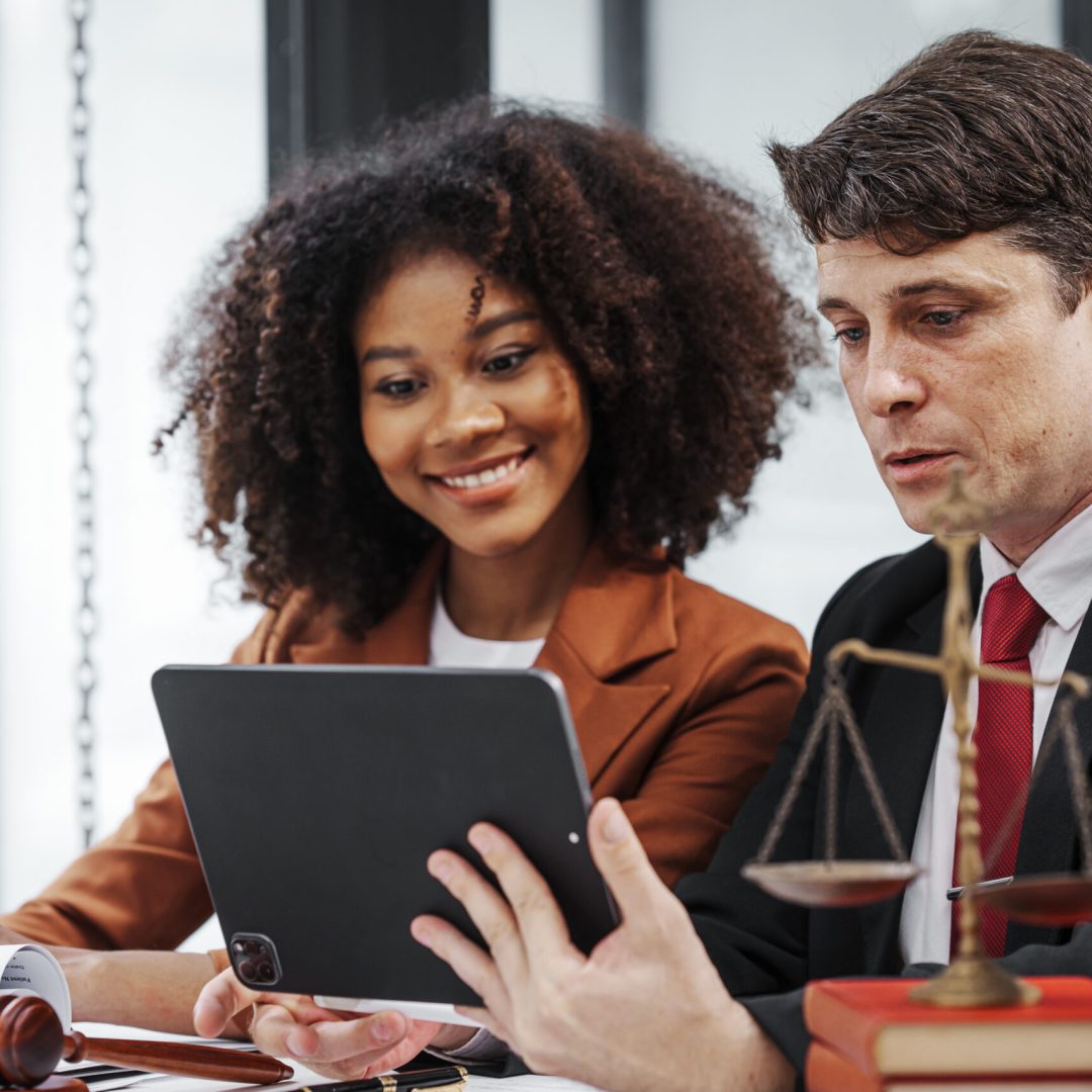 Law firm jobs, lawyer specialist, Business and Bankruptcy Lawyer discussing talking at meeting